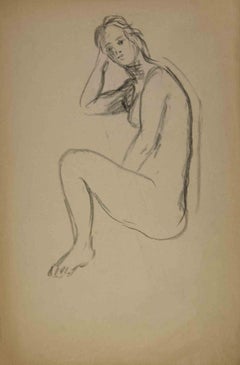 Nackte Frau - Zeichnung von André Meaux Saint-Marc - Anfang des 20.