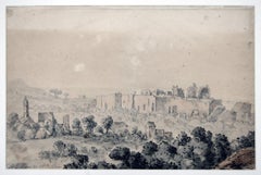 The Gardens in Rome - Drawing by J. P. Verdussen - 1741