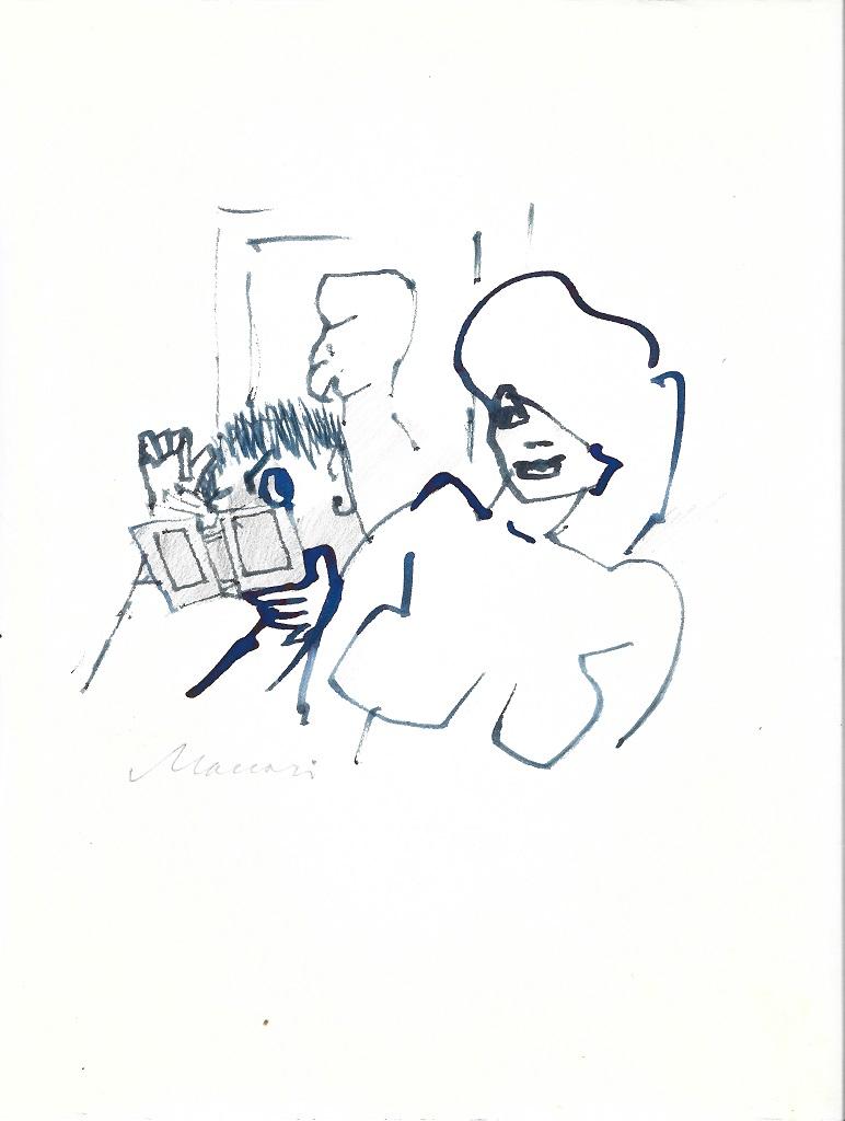 Sex Appeal ist eine Zeichnung auf Papier, die der große italienische Künstler und Journalist Mino Maccari (Siena, 1898 - 1989) in den sechziger Jahren anfertigte. 

Blaue Tuschezeichnung auf Papier. 

Signiert "Maccari" in Bleistift am linken