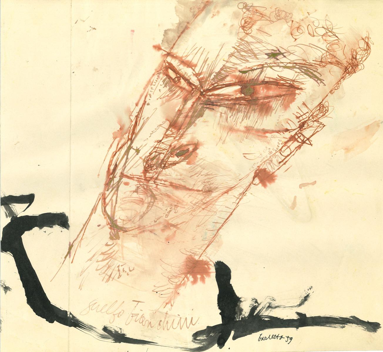 Ritratto di Guelfo Bianchini ist eine Feder- und Aquarellzeichnung auf Papier von Sergio Barletta aus dem Jahr 1959.

Am unteren Rand handsigniert und datiert.

In sehr gutem Zustand.

Sergio Barletta (1934) ist ein italienischer Karikaturist und