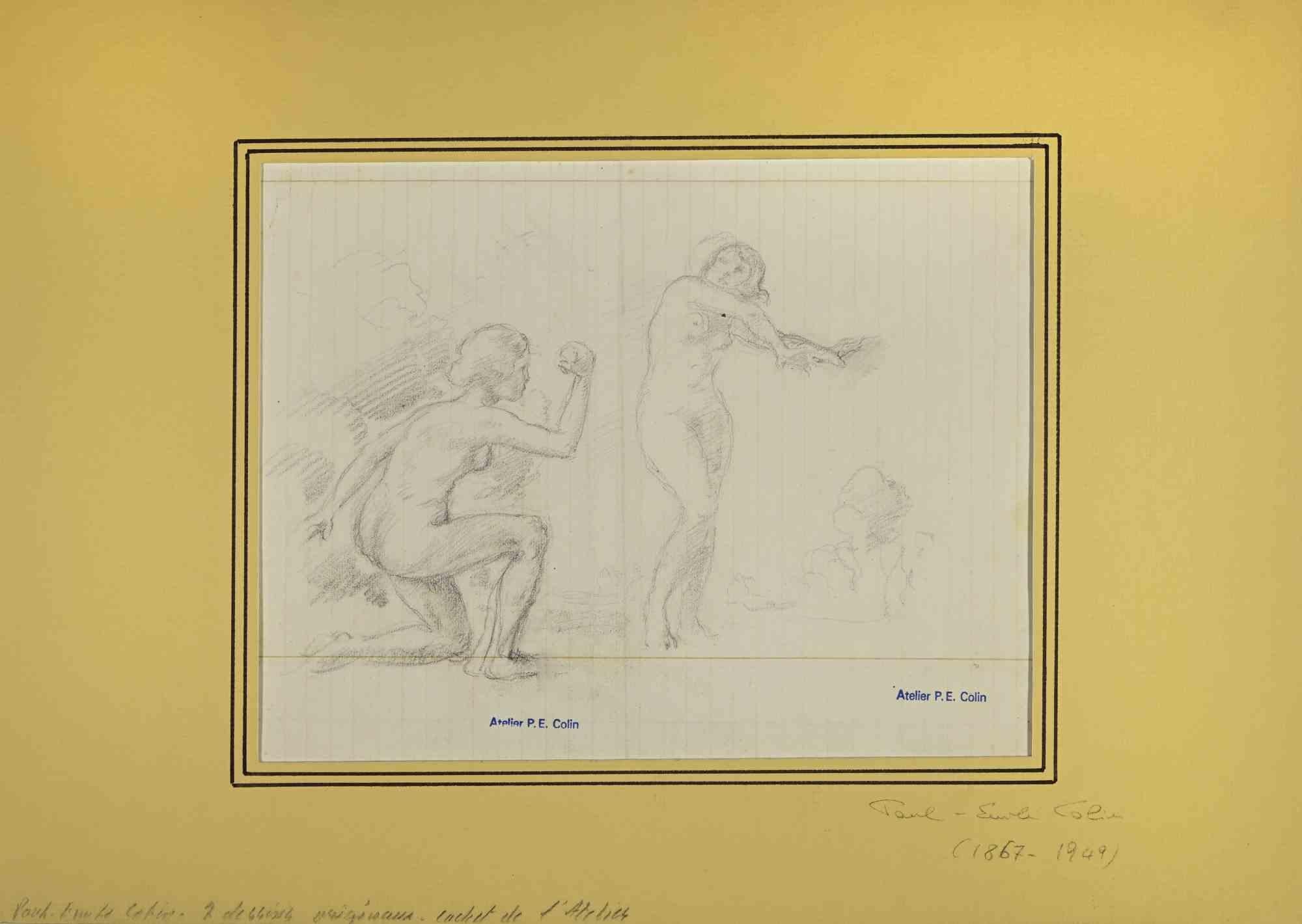 Nudes ist eine Bleistiftzeichnung von Paul Emile Colin (1867-1949).

Guter Zustand.

Gestempelte Unterschrift.

Passepartout.

Paul-Émile Colin, geboren am 16. August 1867 in Lunéville (Meurthe) und gestorben am 28. Oktober 1949 in Bourg-la-Reine