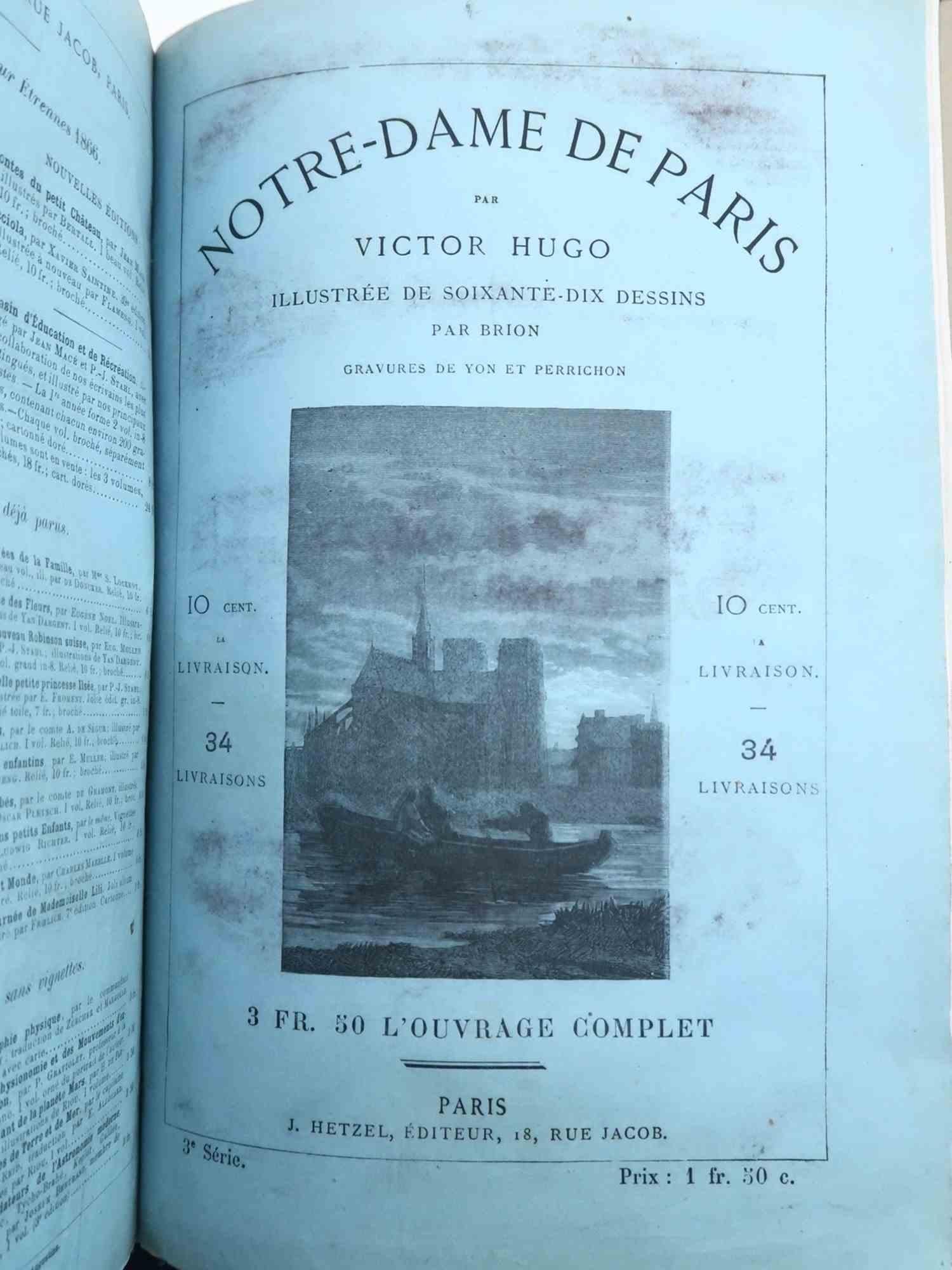 Notre Dame de Paris - Rare Book by Victor Hugo - 1865 For Sale 3