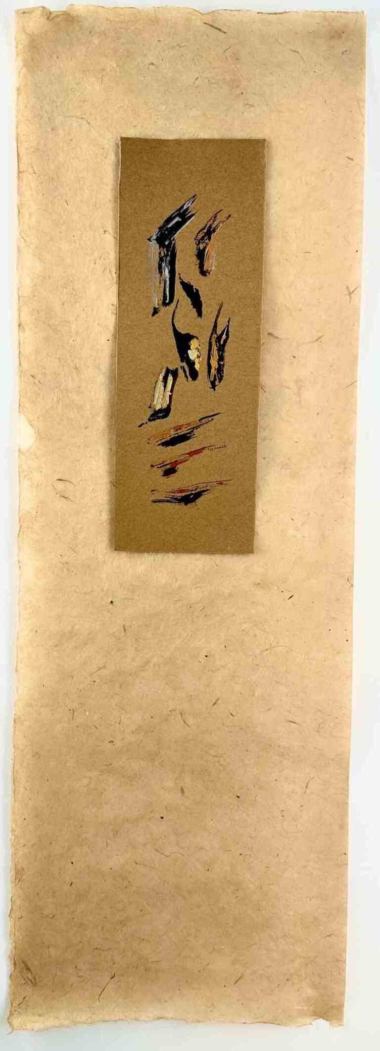 Song in Sunset of Revolution est un dessin réalisé par la peintre et poète iranienne Parimah Avani en 2023.

Sumi et encre persane traditionnelle, et acrylique sur papier kraft.

Signé et daté à la main.

Excellentes conditions.

De la série "Métaux