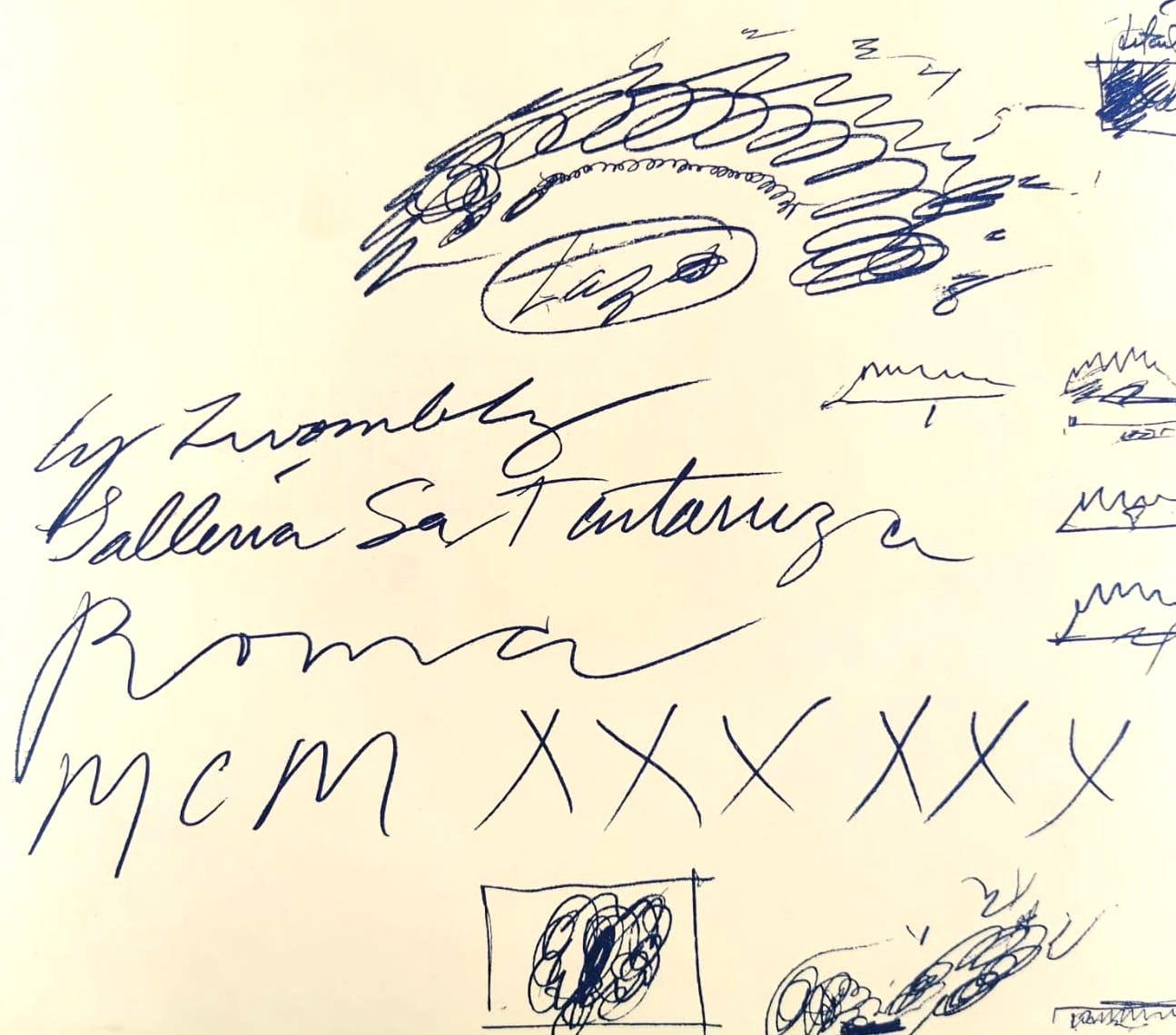 Leaflet de l'exposition Cy Twombly - Galleria La Tartaruga 1960 - Art de (after) Cy Twombly
