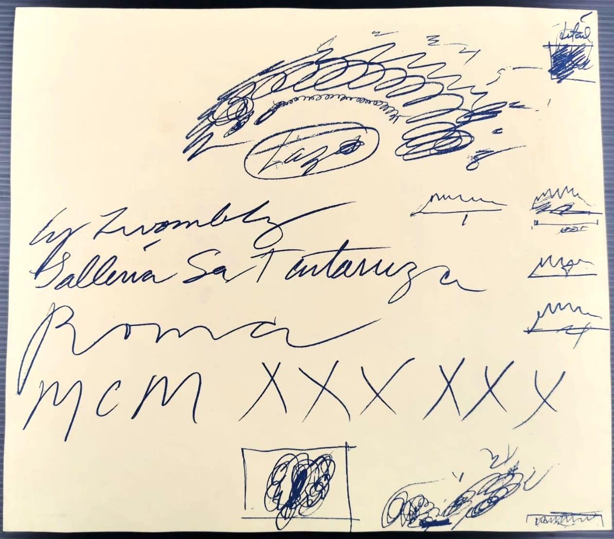 Leaflet de l'exposition Cy Twombly - Galleria La Tartaruga 1960 - Contemporain Art par (after) Cy Twombly