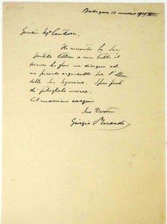 Letter from Giorgio Morandi to Countess Pecci Blunt - 1934