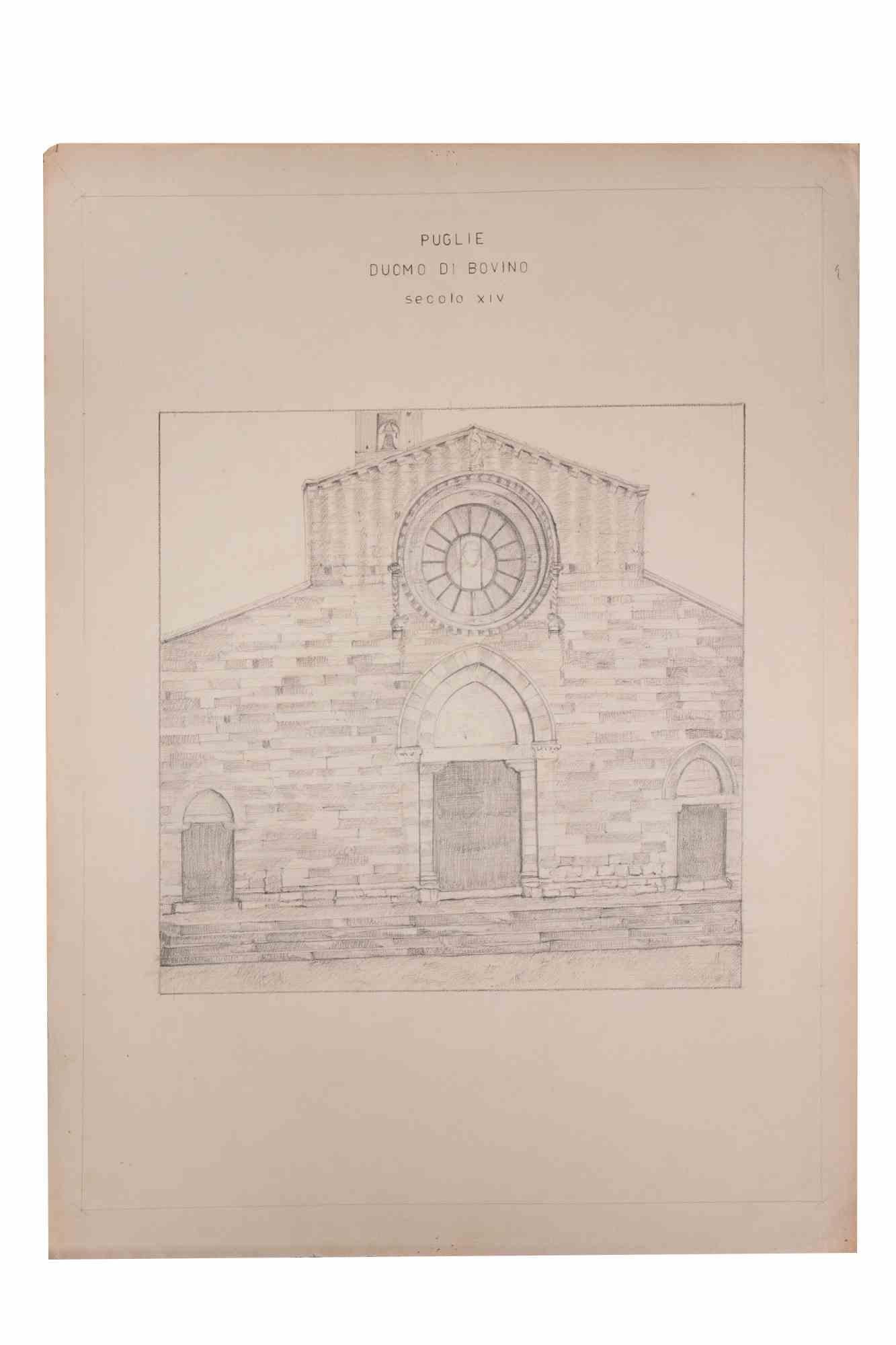 Der Duomo di Bovino (Secolo XIV) ist ein Kunstwerk des italienischen Künstlers Aurelio Mistruzzi aus dem Jahr 1905.

Bleistift-Zeichnung auf Papier .

Gute Bedingungen.

Aurelio Mistruzzi (1880-1960) studierte an der Kunstschule von Udine und hatte