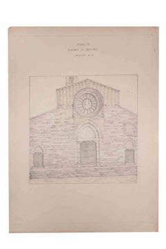 Duomo di Bovino (Secolo XIV) - Drawing by Aurelio Mistruzzi - 1905