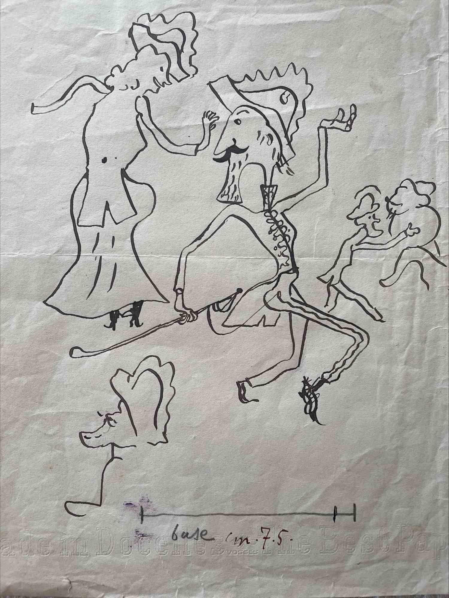 Die Komposition ist eine Zeichnung mit Feder auf Papier, die Alfredo Mezio 1934 für die Zeitschrift "Il Selvaggio", Jahr XI, S. 46, angefertigt hat.

Das Kunstwerk wird gekonnt durch sichere und starke Linien mit einer harmonischen Komposition