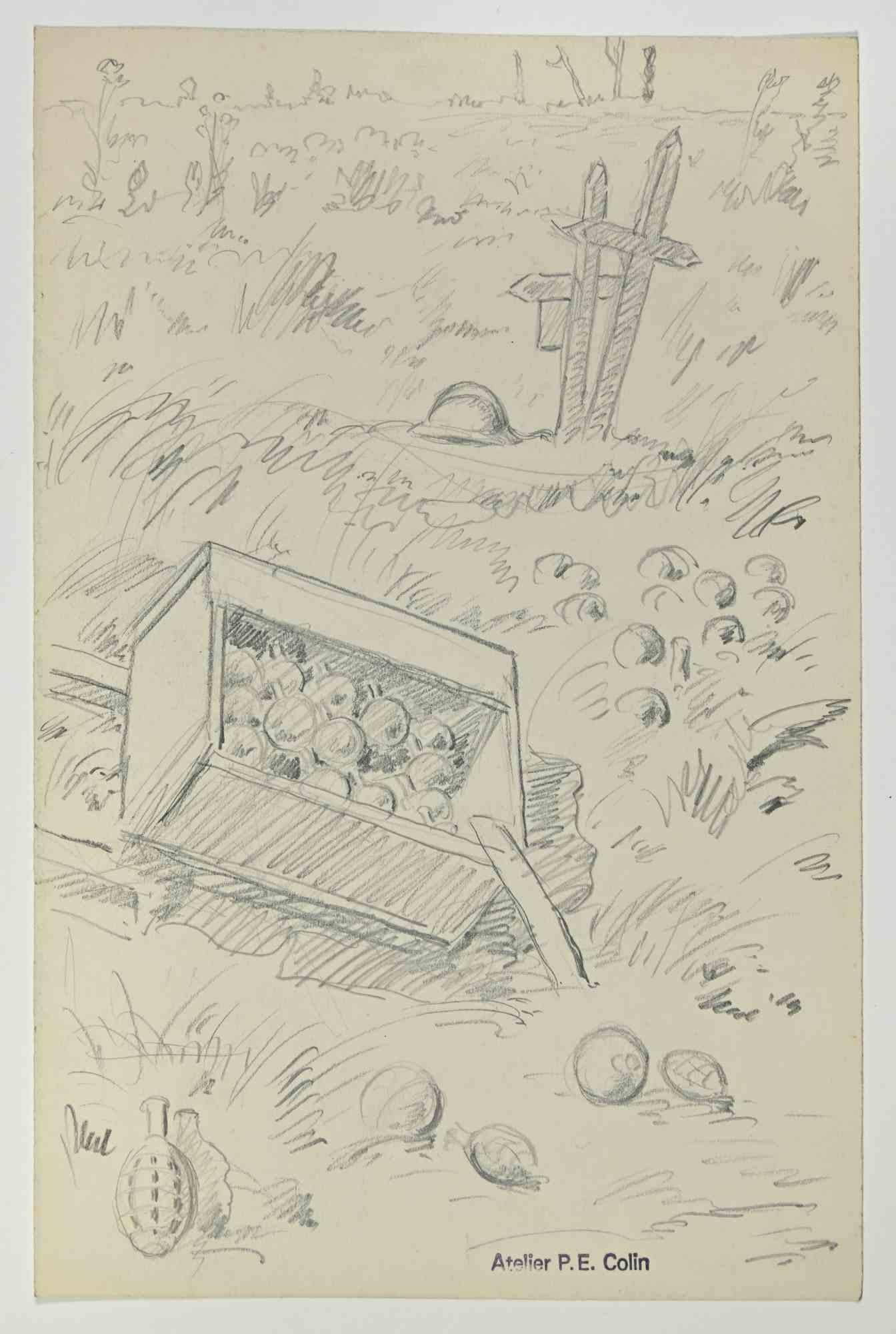 Dynamites – Zeichnung von Paul Emile Colin – frühes 20. Jahrhundert
