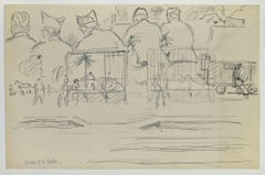 Campeggio di soldati - Disegno di Paul Emile Colin - Inizio del XX secolo