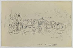 Soldaten – Zeichnung von Paul Emile Colin – frühes 20. Jahrhundert