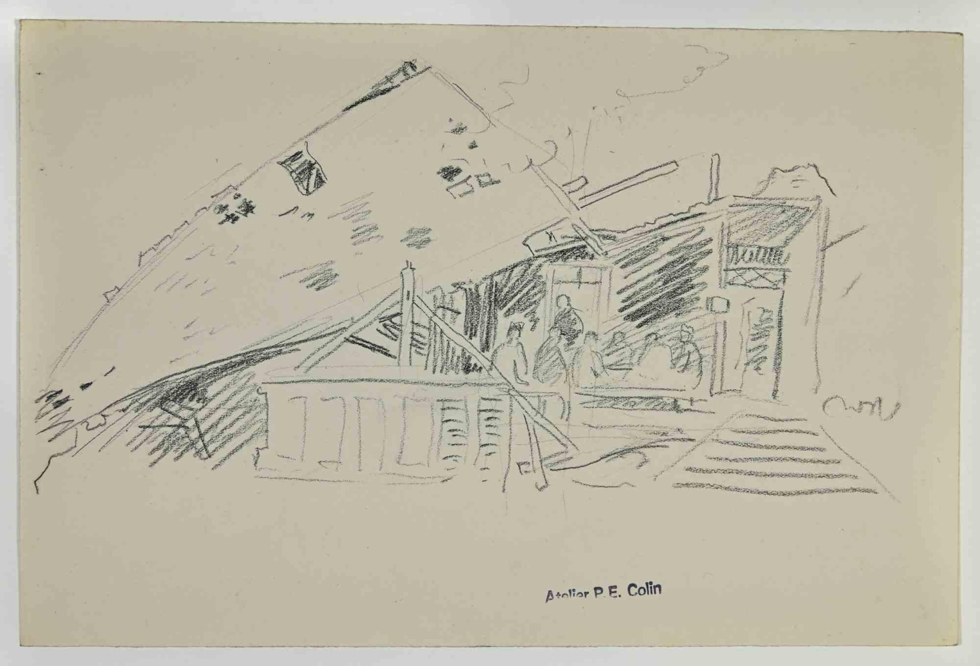 Soldiers Resting ist eine Zeichnung von Paul Emile Colin aus dem 20. Jahrhundert.

Kohlestift auf elfenbeinfarbenem Papier

Auf der Unterseite gestempelt.

Guter Zustand mit leichten Stockflecken.

Das Kunstwerk wird durch geschickte ausdrucksstarke