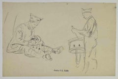 Soldaten – Zeichnung von Paul Emile Colin – frühes 20. Jahrhundert