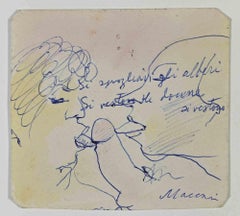Used Composition - Drawing by Mino Maccari - 1960 ca