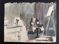 Vintage Artist's Studio - Drawing - 1941