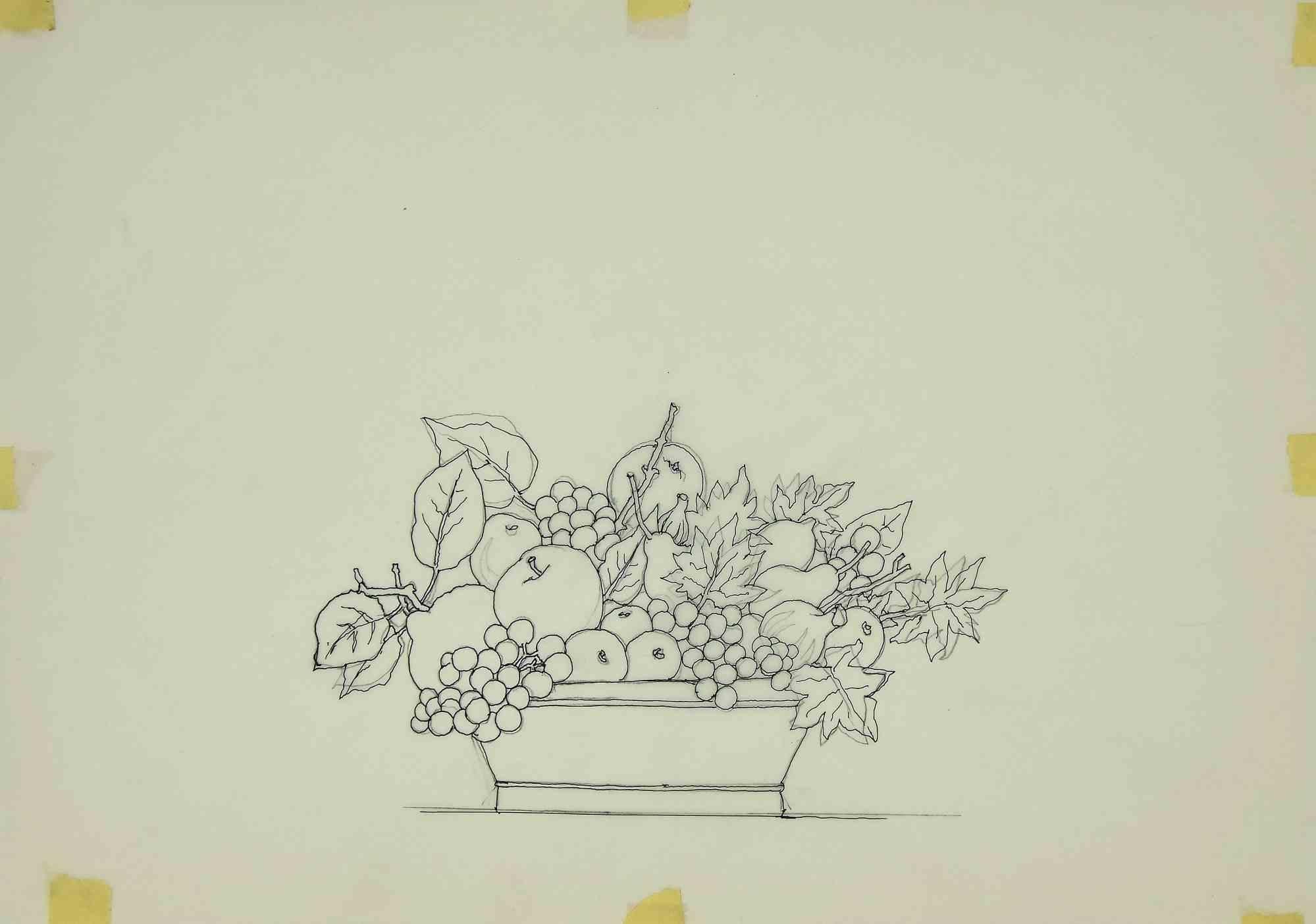 Stillleben ist ein modernes Kunstwerk, das Leo Guida in den 1970er Jahren geschaffen hat.

Filzstiftzeichnung auf Papier.

Guter Zustand.

Leo Guida konnte während seiner Tätigkeit mit vielen Generationen junger Menschen ein produktives Gespräch
