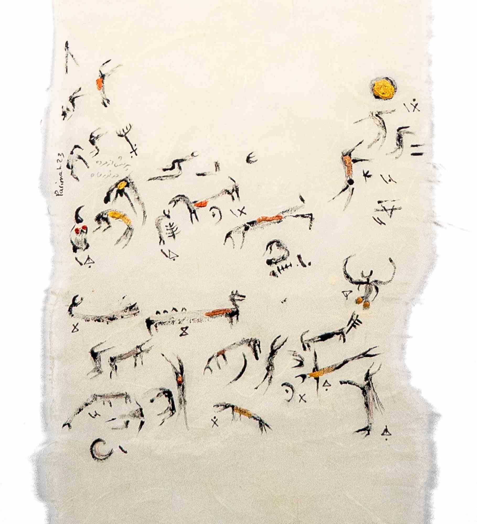 Les morts sous le clair de lune - Peinture de Parimah Avani - 2023 en vente 2