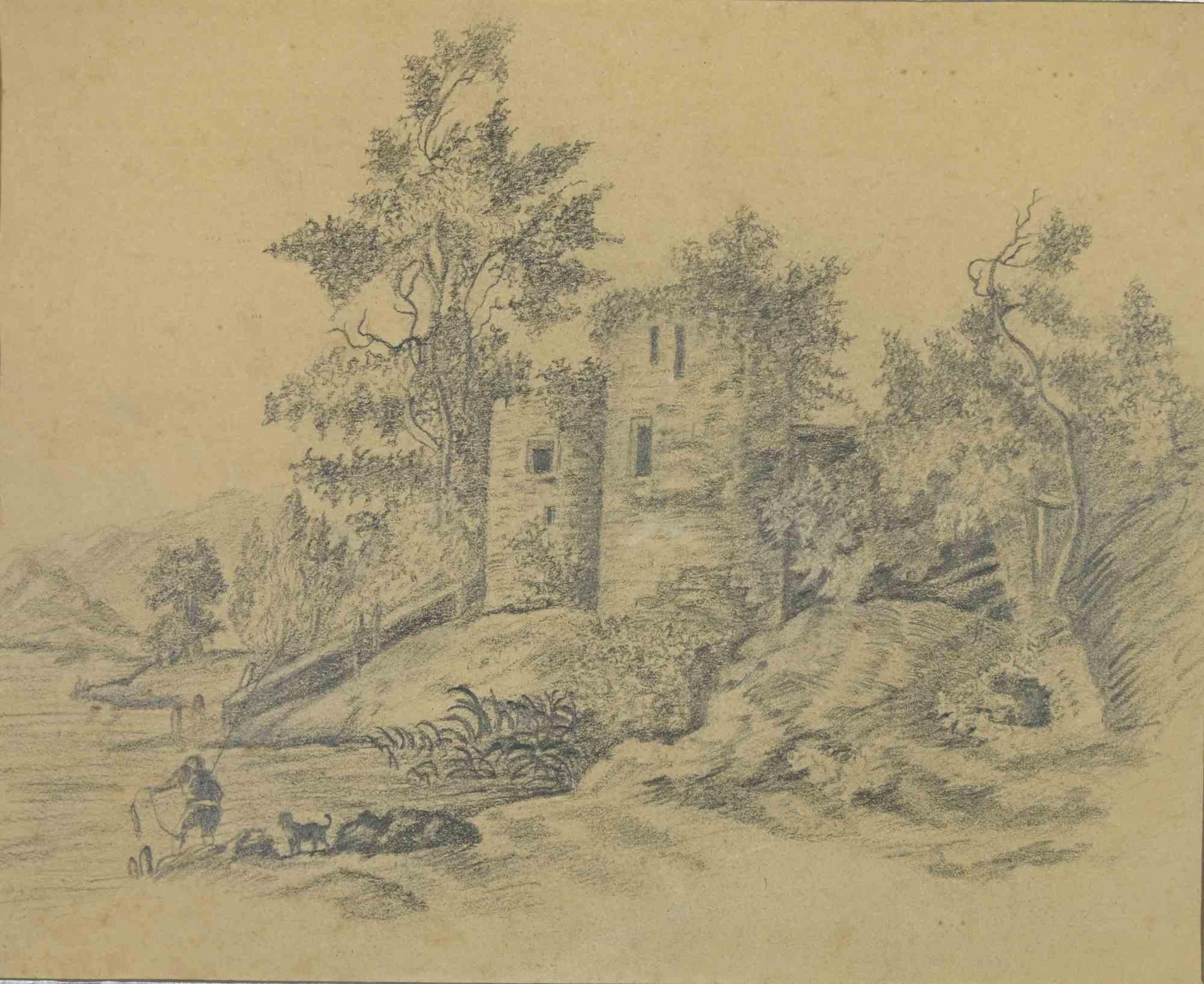 Landscape is a  modern artwork realized by Camille Adrien Paris.

Pencil drawing.

Includes frame.

Camille Adrien Paris (1834-1901) Born in Paris, died in Barbizon. Student of Ary Scheffer, then of Picot, he started at the Salon in 1864. Active in