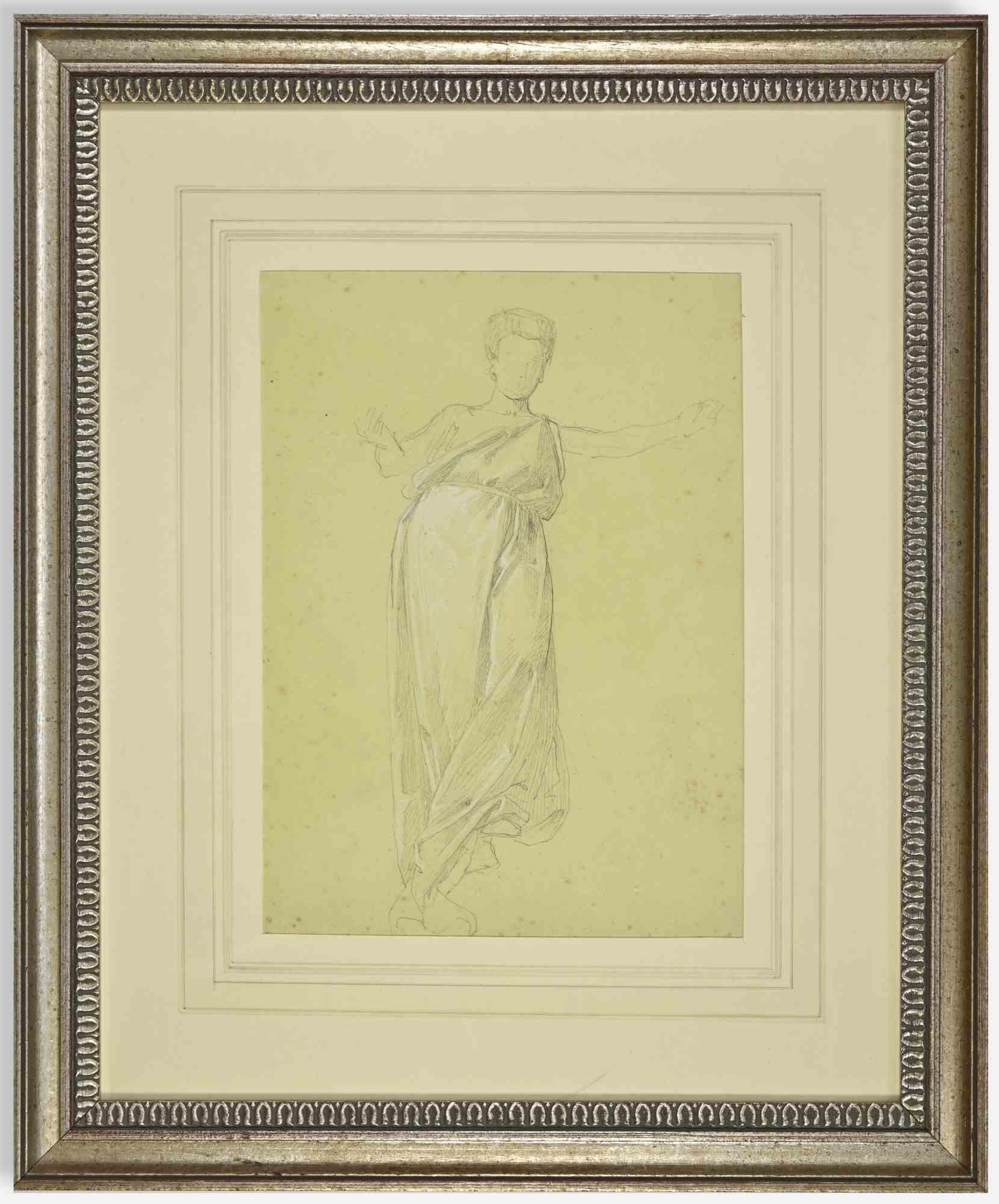 Antike Frau – Zeichnung – Zeichnung – frühes 20. Jahrhundert – Art von Unknown