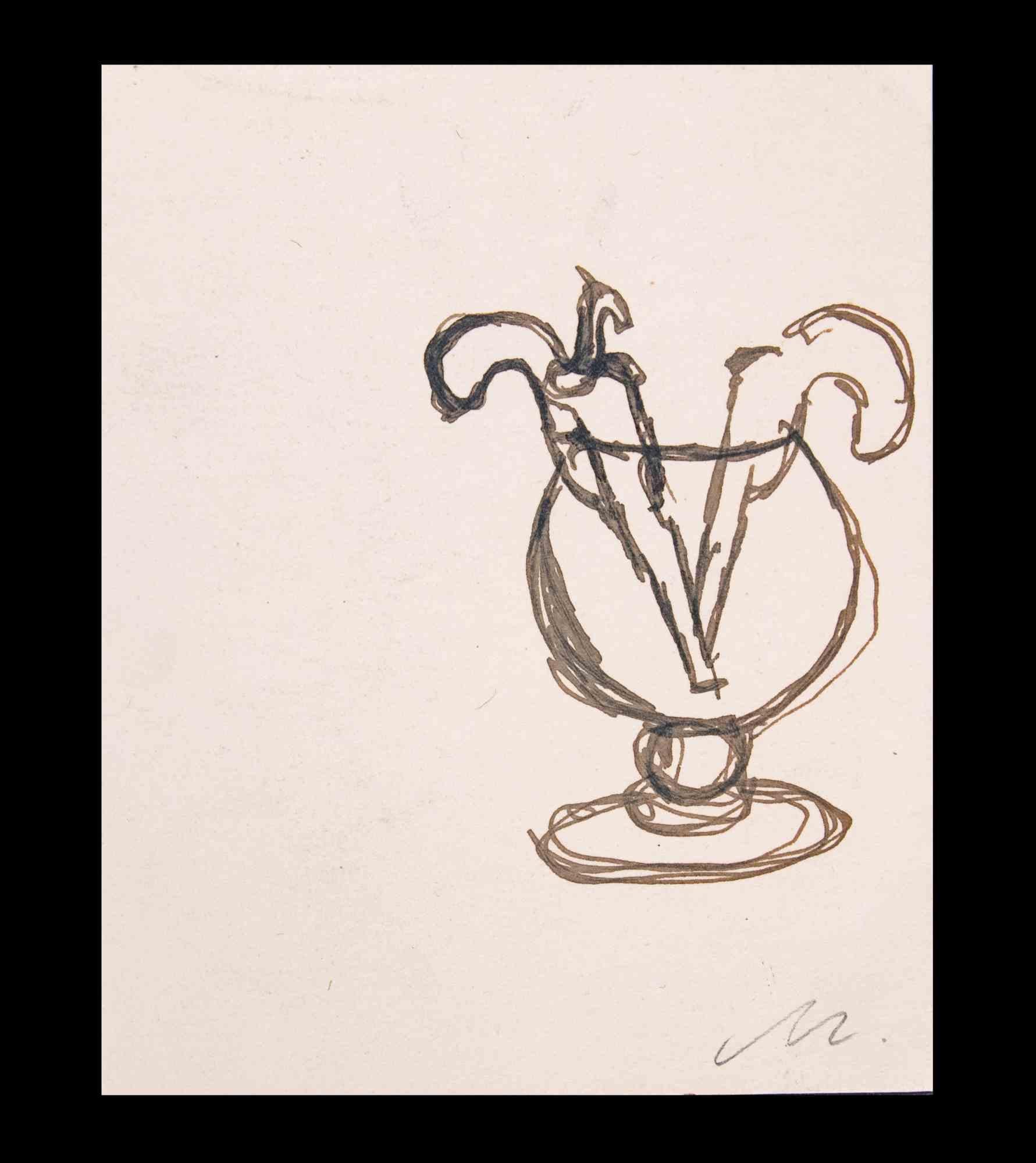 Duell ist eine Bleistiftzeichnung von Mino Maccari (1924-1989) aus dem Jahr 1935.

Monogramme am unteren Rand.

Guter Zustand auf vergilbtem Papier.

Mino Maccari (Siena, 1924-Rom, 16. Juni 1989) war ein italienischer Schriftsteller, Maler, Graveur