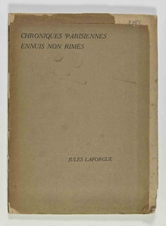 Chroniques Parisiennes Ennuis non Rimès by Jules Laforgue - Rare Book - 1880