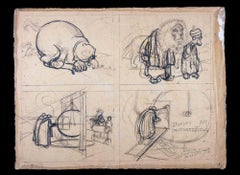 Skizzen – Zeichnung von Alexandre Lagrant – frühes 20. Jahrhundert
