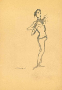 Figure - Drawing by Mino Maccari - Mid-20th Century