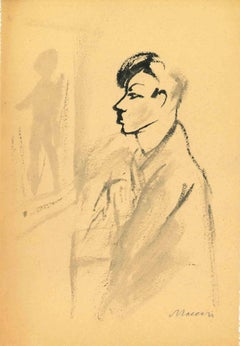 Figure - Drawing by Mino Maccari - Mid-20th Century