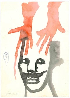 Porträt – Zeichnung von Mino Maccari – Mitte des 20. Jahrhunderts