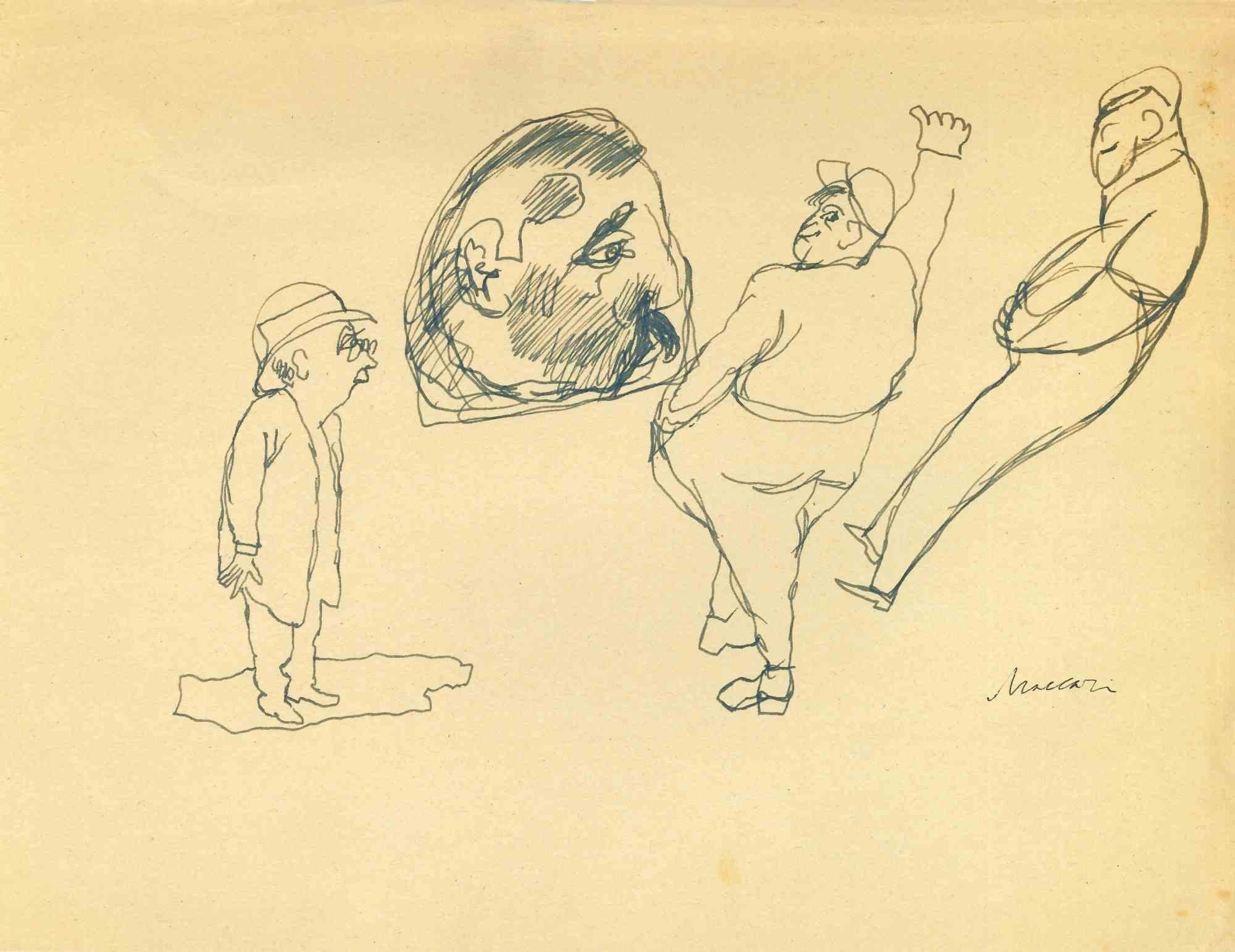 Figure - Disegno di Mino Maccari - Metà del XX secolo