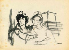 Frauen – Zeichnung von Mino Maccari – Mitte des 20. Jahrhunderts