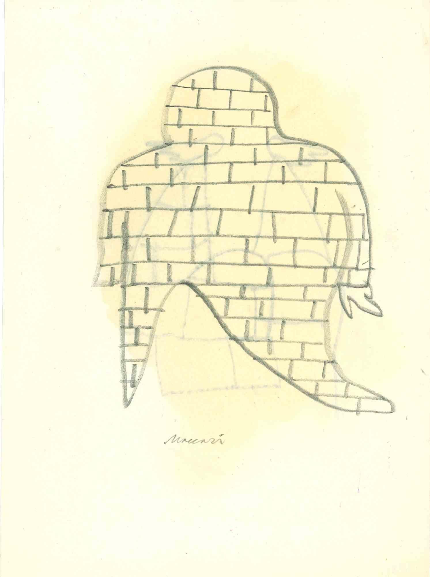 Abbildung ist eine Aquarellzeichnung von Mino Maccari (1924-1989) aus der Mitte des 20. Jahrhunderts.

Handsigniert.

Guter Zustand mit leichten Stockflecken.

Mino Maccari (Siena, 1924-Rom, 16. Juni 1989) war ein italienischer Schriftsteller,