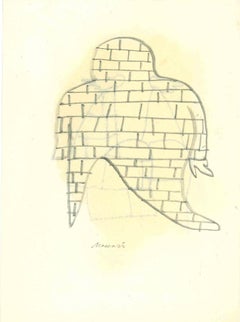Figure – Zeichnung von Mino Maccari – Mitte des 20. Jahrhunderts