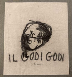 Godi Godi - Drawing by Mino Maccari - Mid-20th Century