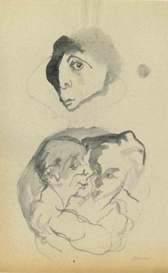 Vintage Portraits - Drawing by Mino Maccari - Mid-20th Century