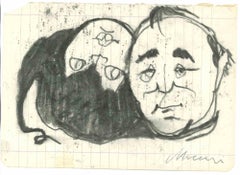 Porträts – Zeichnung von Mino Maccari – Mitte des 20. Jahrhunderts