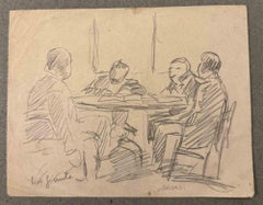 Meeting - Drawing by Mino Maccari - Mid-20th Century
