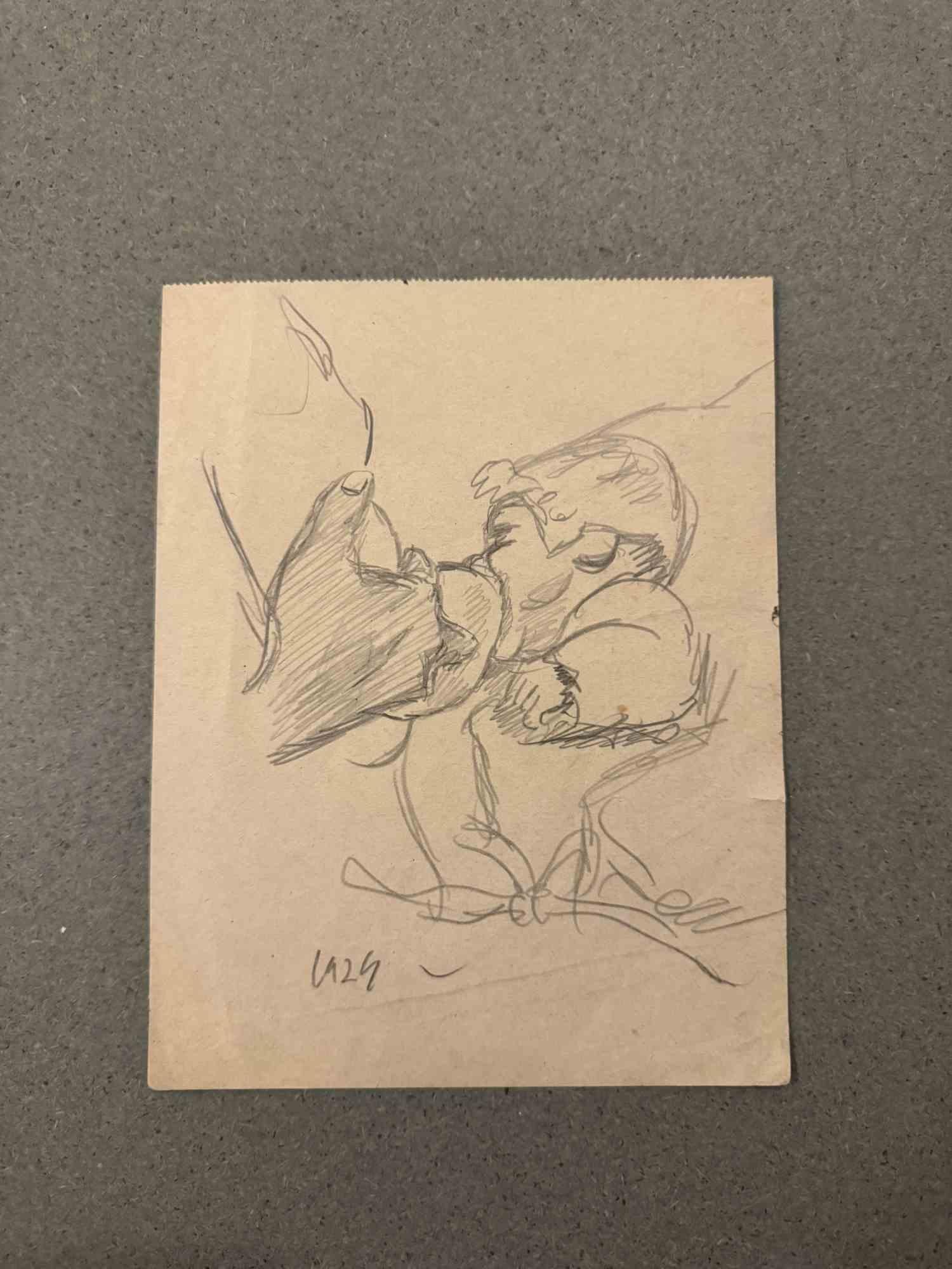 Baby est un dessin au crayon réalisé par Mino Maccari (1924-1989) au milieu du 20e siècle.

Signé à la main.

Bon état avec de légères rousseurs.

Mino Maccari (Sienne, 1924-Rome, 16 juin 1989) est un écrivain, peintre, graveur et journaliste