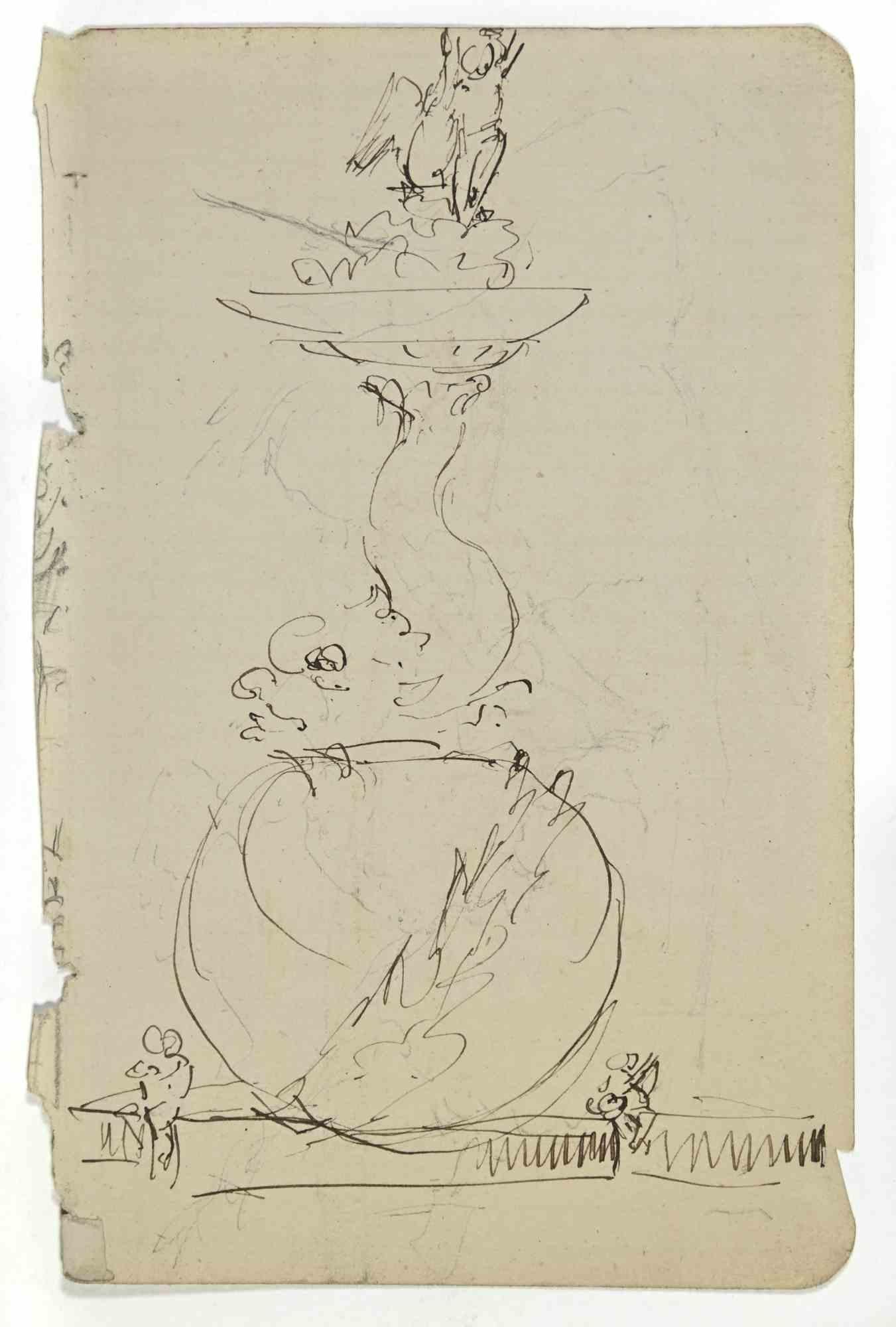 Sketch - Drawing by Jules Marie Auguste Leroux - Late 19th Century For Sale 1