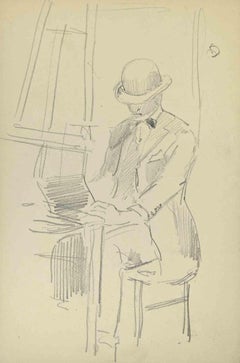 Gentleman - Drawing by Louis Emile Adan - Mid-20th Century