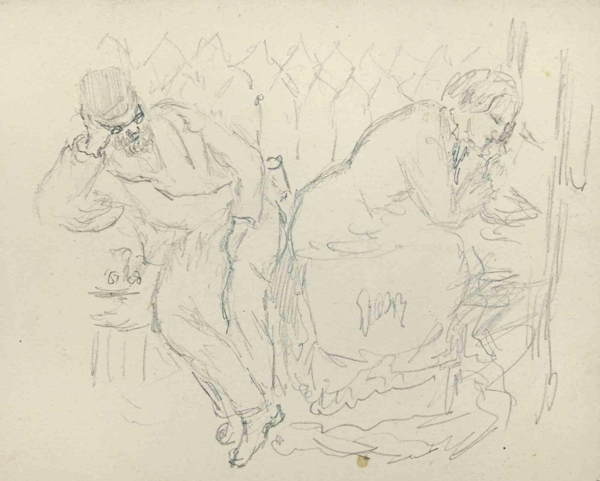 Getting Rest est un dessin réalisé par Joseph Alexander Colin au milieu du 20e siècle.

Crayon papier ivoire.

Bon état avec de légères rousseurs.

L'œuvre d'art est réalisée à l'aide de traits expressifs et habiles.
