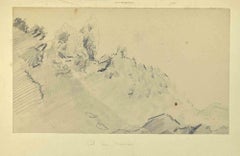 Landschaftslandschaft – Zeichnung von Joseph Alexander Colin – frühes 20. Jahrhundert