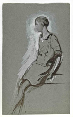 Frau - Zeichnung von François Guiget - Anfang des 20. Jahrhunderts