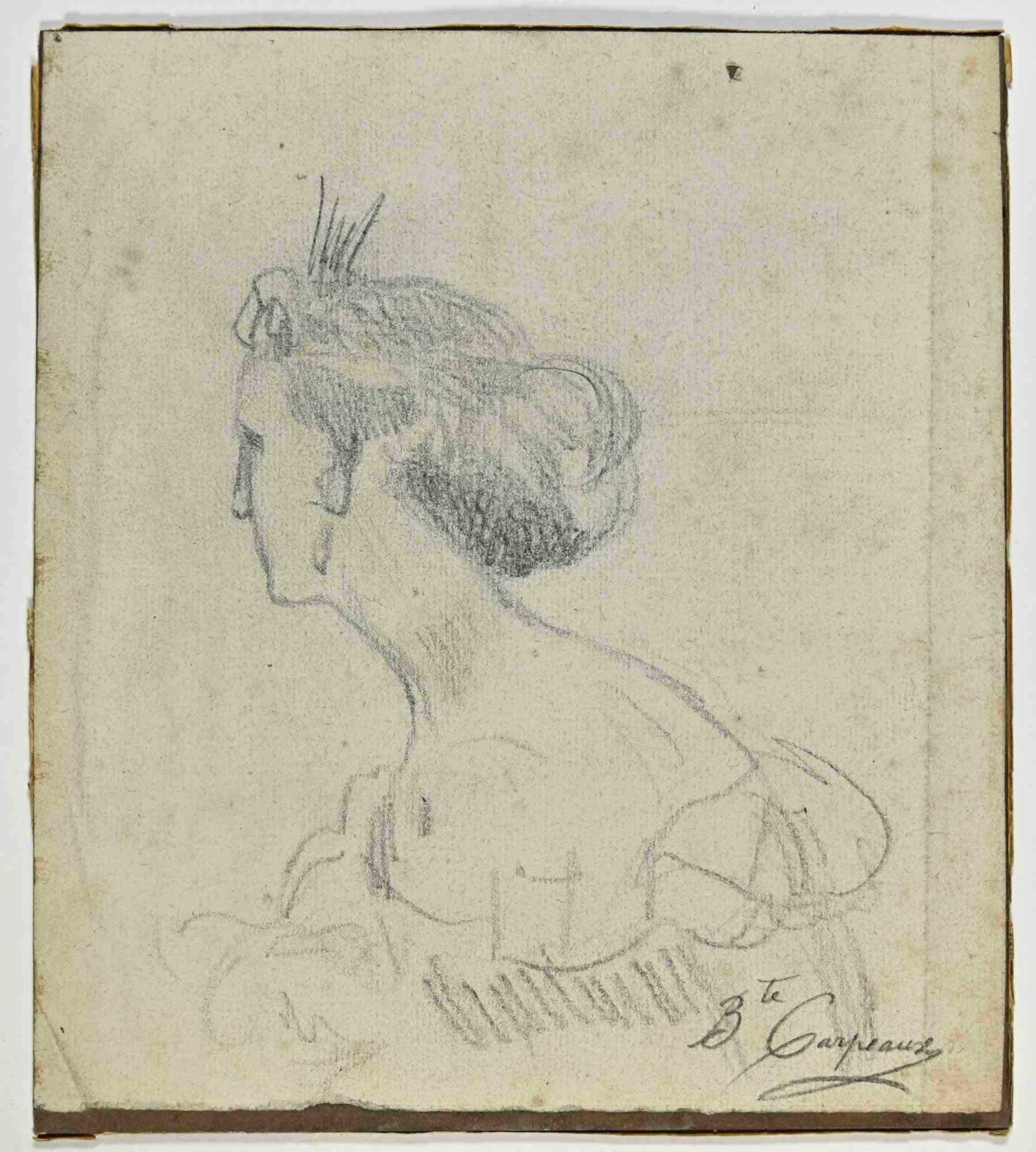 Portrait of Bernardette Carpeaux is a drawing realized by Joseph Colin in the Early-20th Century.

Pencil on ivory-colored paper

Hand-signed.

Good conditions with slight foxing.

The artwork is realized through deft expressive strokes.