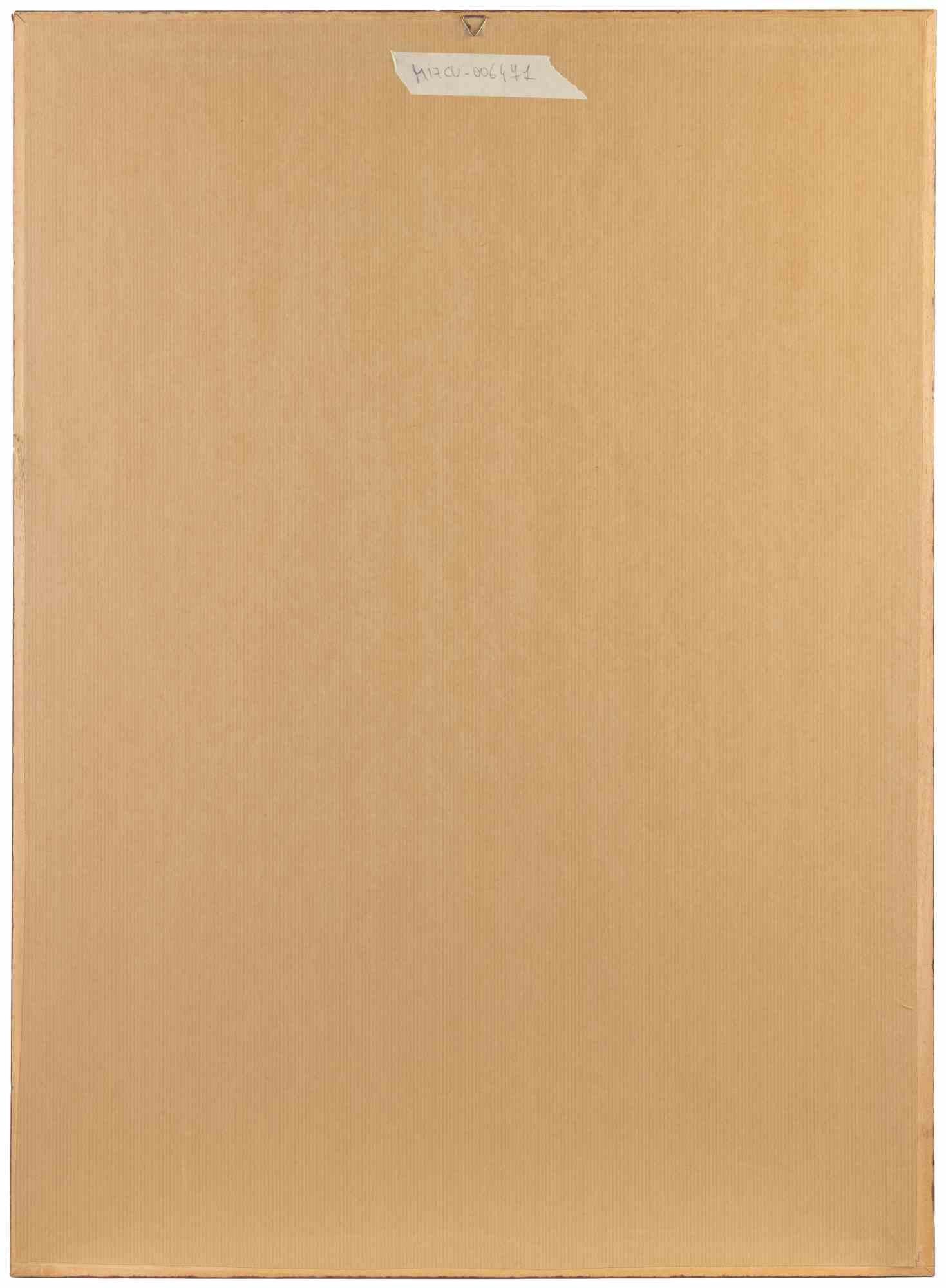 Flores - Dibujo - mediados del siglo XX - Figurative Art Beige de Unknown
