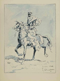 Rider – Zeichnung von Gustave Flasschoen – frühes 20. Jahrhundert