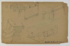 Sketch - Drawing by André Meaux de Saint Marc - Mid-20th Century