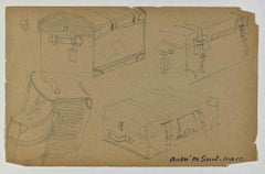 Skizze - Zeichnung von André Meaux de Saint Marc - Mitte des 20.