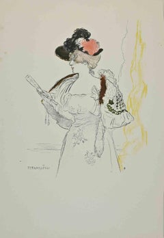 Woman - Drawing by Jean françois Raffaelli - Early-20th Century